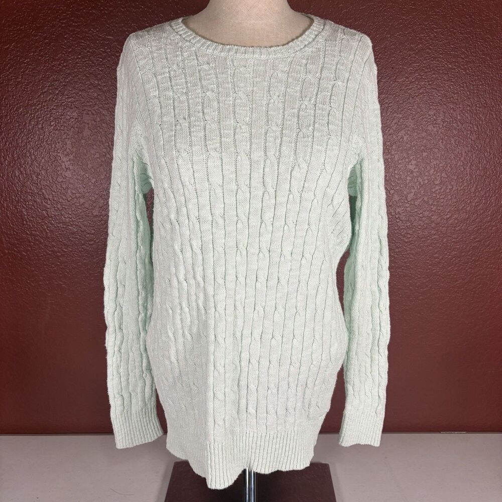 Vineyard Vines Mint Green Seafoam Sweater Crew Neck Ribbed Women’s Size M